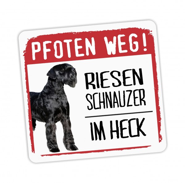 Riesenschnauzer Schnauzer Münchner Russian Bear Riesen Dog Pfoten weg Aufkleber Digitaldruck Motiv by SIVIWONDER