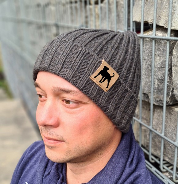 Strickmütze "American Bulldog USA" Beanie Mütze Urban Witzig Spruch Warm Winter Herbst Farben