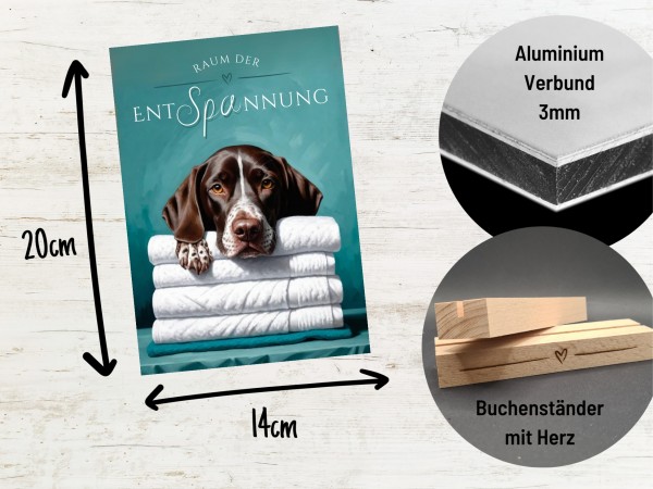 Hundeschild Deko Badezimmer Wellness Deutsch Kurzhaar Schild Spruch