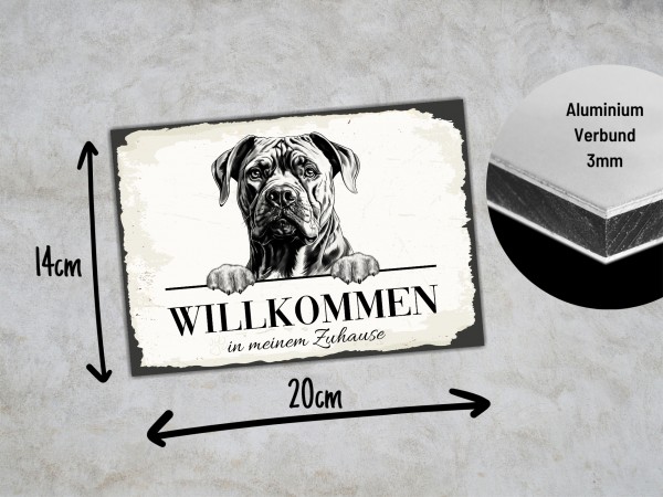 Hundeschild Willkommen Zuhause Cane Corso Schild Achtung Spruch