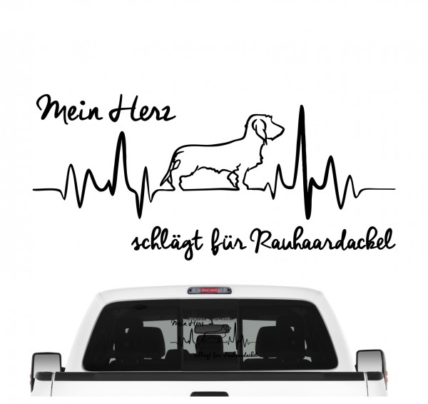 Rauhaardackel Dackel Teckel Dachshund Rauhhaardackel Dog Hundeaufkleber Herz AUTOAUFKLEBER Aufkleber