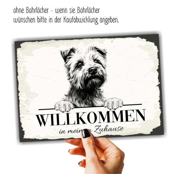Hundeschild Willkommen Zuhause Norfolk Terrier Norfork Schild Achtung Spruch