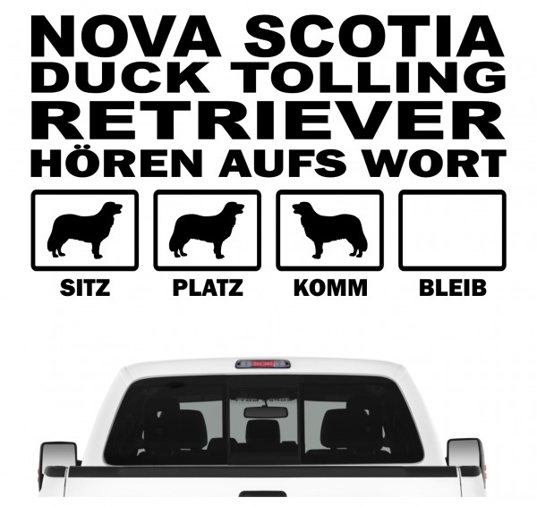 Nova Scotia Duck Tolling Retriever Toller Scotty Novie Hört aufs Wort Hunde Aufkleber Sticker Autoaufkleber Wandtattoo Tattoo
