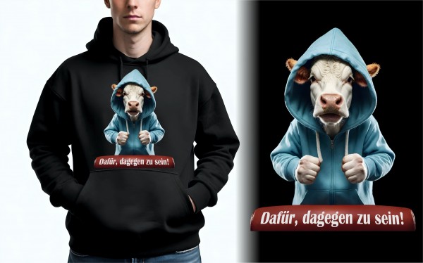 Kuh Bauern Protest No.2 Hoodie Unisex Sweatshirt Sprüche Dafür dagegen Cow Landwirt
