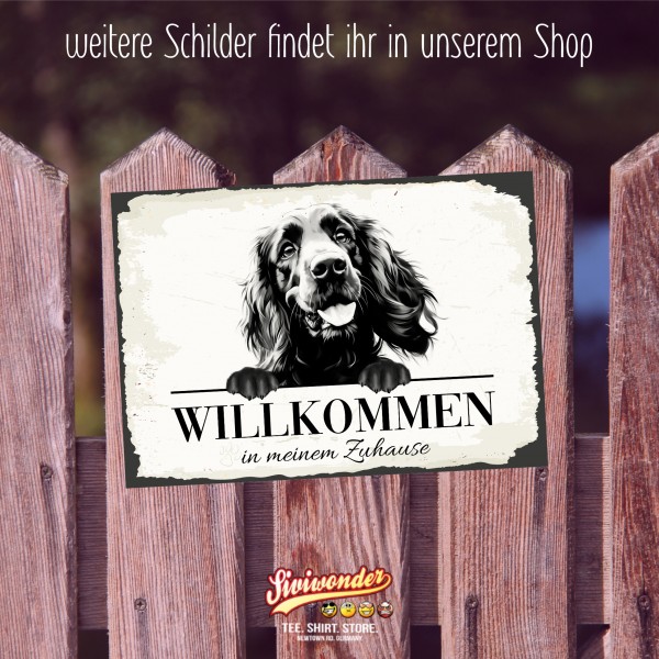 Hundeschild Willkommen Zuhause Cocker Spaniel Schild Achtung