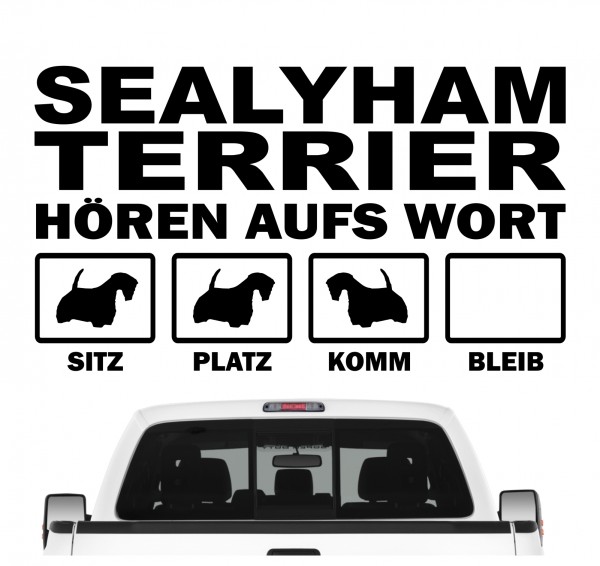 Sealyham Terrier Welsh Border Terrier Cowley Hört aufs Wort Hunde Aufkleber Sticker Autoaufkleber Wandtattoo Tattoo