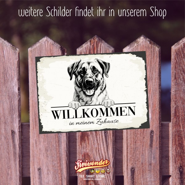 Hundeschild Willkommen Zuhause Anatolischer Hirtenhund Schild Achtung