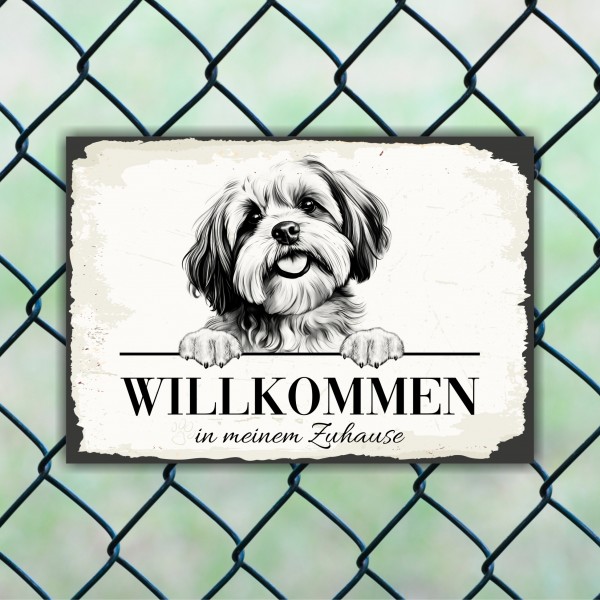 Hundeschild Willkommen Zuhause Shih Tzu Tibet Schild Achtung Spruch
