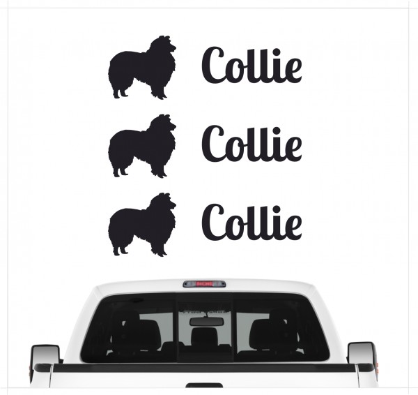 Collie Langhaarcollie Langhaar Lassie Schottischer Schäferhund Dog 3er Set AUTOAUFKLEBER Aufkleber Hunde Hundemotiv by SIVIWONDER