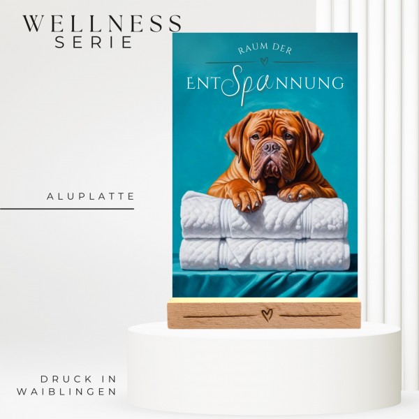 Hundeschild Deko Badezimmer Wellness Bordeauxdogge Schild Spruch