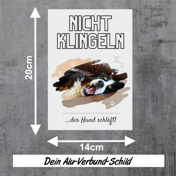 Berner Sennenhund Hund nicht klingeln schlafen Schild Dog Hund Spruch Türschild Hundeschild Wall Art Gefährte