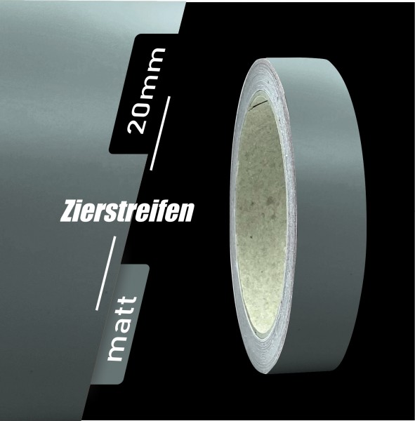 Zierstreifen Matt grau - dunkelgrau grey 20mm in in 10 m Länge für Auto Boot Klebeband Dekorstreifen Tuningstreifen Autofolie Siviwonder