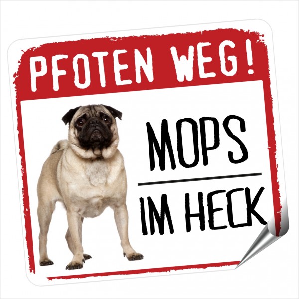 Mops Chinese pug Dutch bulldog Dutch mastiff Dog Pfoten weg Aufkleber Digitaldruck Motiv by SIVIWONDER