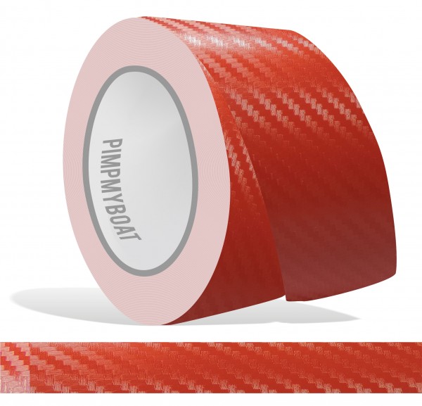 Zierstreifen rot red glanz carbon in in 10 m Länge für Auto Boot Klebeband Dekorstreifen Tuningstreifen Autofolie Siviwonder