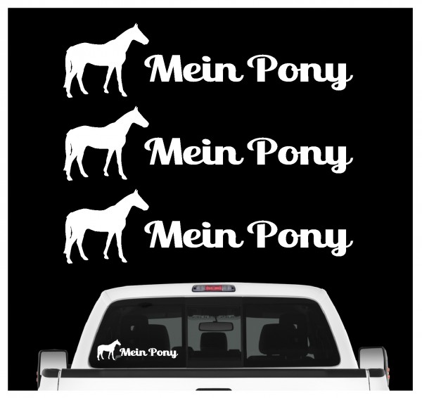 Mein Pony Pferdesport Ponyreiten Freizeit Reiten Familienpferd Aufkleber 3er Set Pferdeaufkleber Pferd reiten Auto Folie by SIVIWONDER