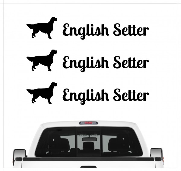 English Setter Lawerack Laverack Llewellin Dog 3er Set AUTOAUFKLEBER Aufkleber Hunde Hundemotiv by SIVIWONDER