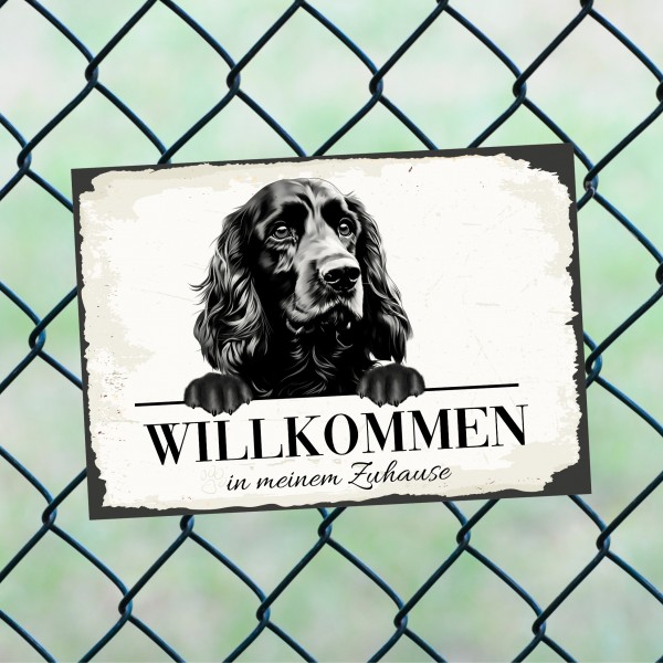 Hundeschild Willkommen Zuhause Cocker Spaniel Schild Achtung