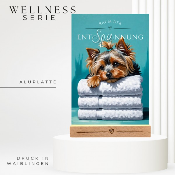 Hundeschild Deko Badezimmer Wellness Yorkshire Terrier Yorkie Schild Spruch