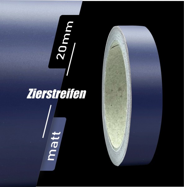 Zierstreifen Matt dunkelblau blau 20mm in in 10 m Länge für Auto Boot Klebeband Dekorstreifen Tuningstreifen Autofolie Siviwonder