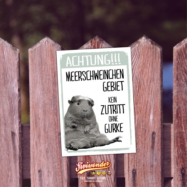 Meerschwein Gebiet - kein Zutritt ohne Gurke Sprüche Türschild Warnschild Spruch Schild happy Design by SiviwonderMeerschwein Gebiet - kein Zutritt ohne Gurke Sprüche Türschild Warnschild Spruch Schild happy Design by Siviwonder