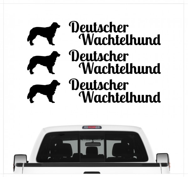Deutscher Wachtelhund Wachtel Heidewachtel Jagdhund Jäger Dog 3er Set AUTOAUFKLEBER Aufkleber Hunde Hundemotiv by SIVIWONDER