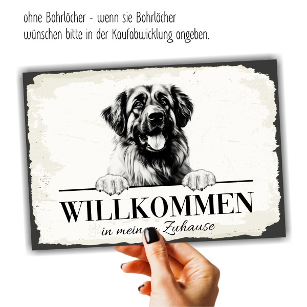 Hundeschild Willkommen Zuhause Leonberger Leo Schild Achtung Spruch