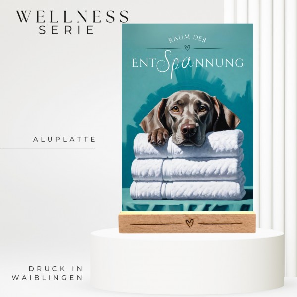 Hundeschild Deko Badezimmer Wellness Weimaraner Weim Schild Spruch