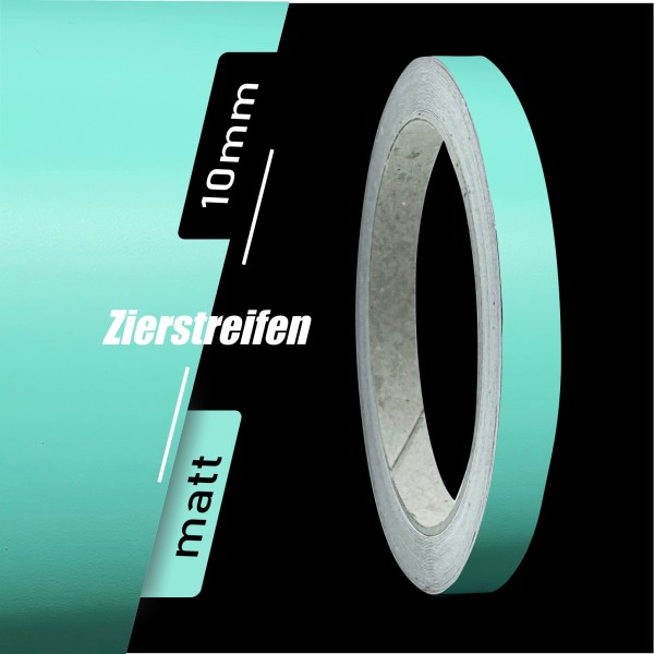 Zierstreifen Matt mint mintgrün minze minz grün 10mm in in 10 m Länge für Auto Boot Klebeband Dekorstreifen Tuningstreifen Autofolie Siviwonder