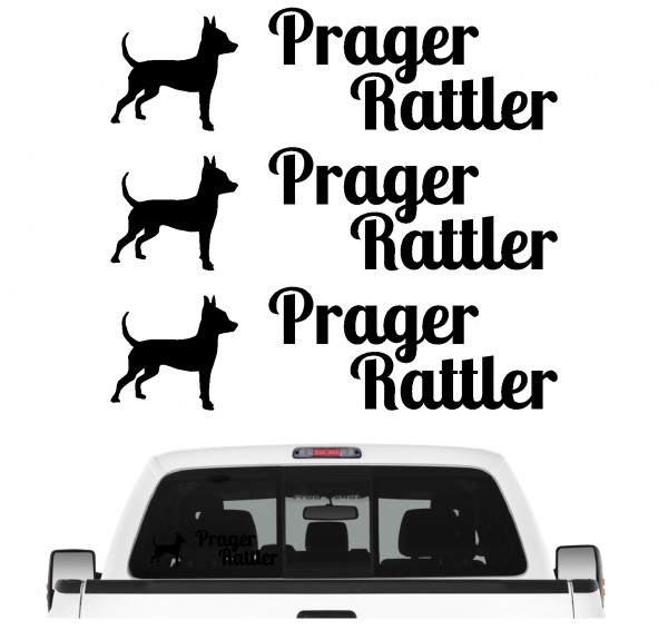 Prager Rattler Prague Ratter Prazsky Krysarik Dog 3er Set AUTOAUFKLEBER Aufkleber Hunde Hundemotiv by SIVIWONDER