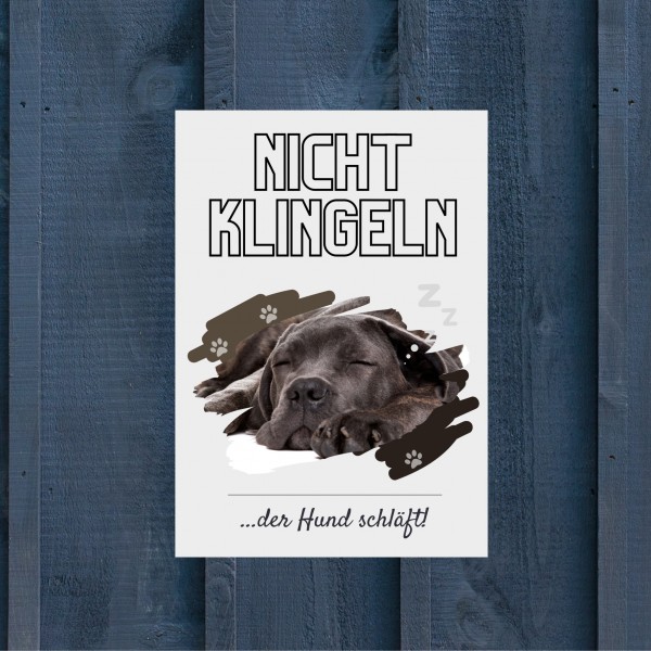 Cane Corso Italiano Hund nicht klingeln schlafen Schild Dog Hund Spruch Türschild Hundeschild Wall Art Gefährte
