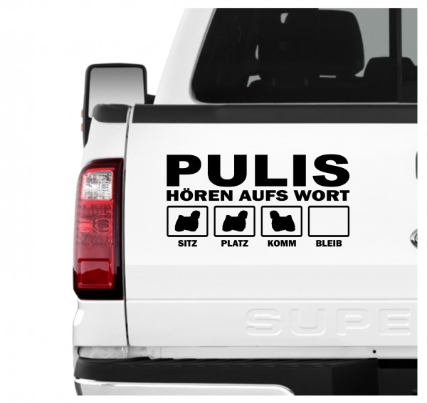 Puli Hört aufs Wort Hunde Aufkleber Sticker Autoaufkleber Wandtattoo Tattoo