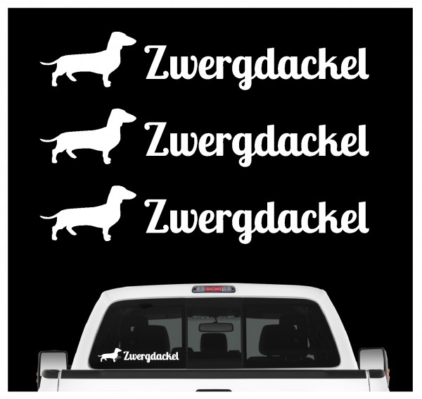 Zwergdackel Dackel Teckel Dachshund Miniature Mini Dog 3er Set AUTOAUFKLEBER Aufkleber Hunde Hundemotiv by SIVIWONDER