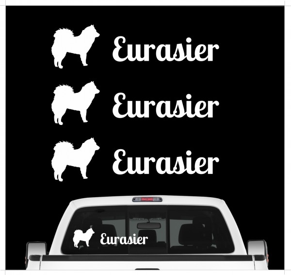 Eurasier Eurasian Spitz Spitze Wolfsspitz Samojede Dog 3er Set AUTOAUFKLEBER Aufkleber Hunde Hundemotiv by SIVIWONDER