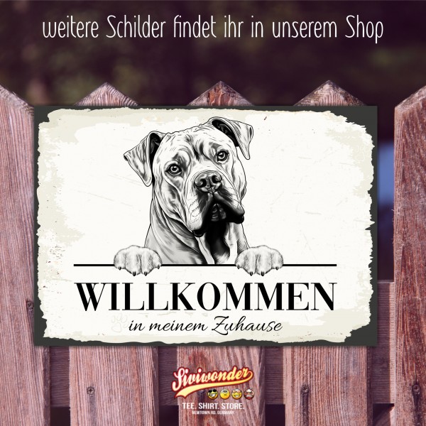Hundeschild Willkommen Zuhause Cane Corso Schild Achtung Spruch