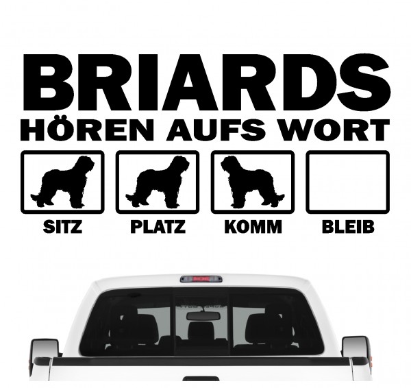 Briard Berger de Brie Dog Hört aufs Wort Hunde Aufkleber Sticker Autoaufkleber