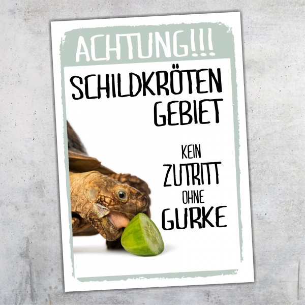 Schildkröte Gebiet Kein Zutritt ohne Möhrchen Türschild Warnschild Spruch Schild happy Design by Siviwonder