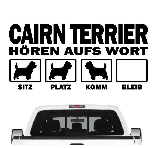 Cairn Terrier Kern Dog Hört aufs Wort Hunde Aufkleber Sticker Autoaufkleber