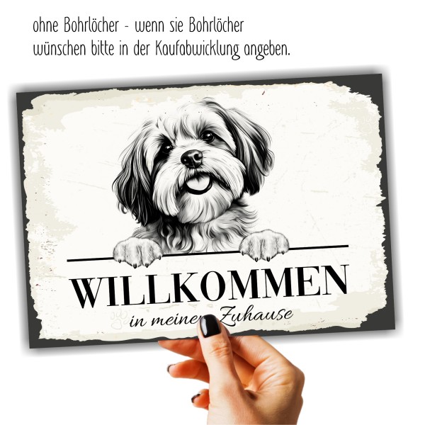 Hundeschild Willkommen Zuhause Shih Tzu Tibet Schild Achtung Spruch