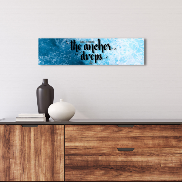 Where The Anchor Drops Nautic Schild Anker Spruch Türschild Warnschild Metallschild Ocean Sea