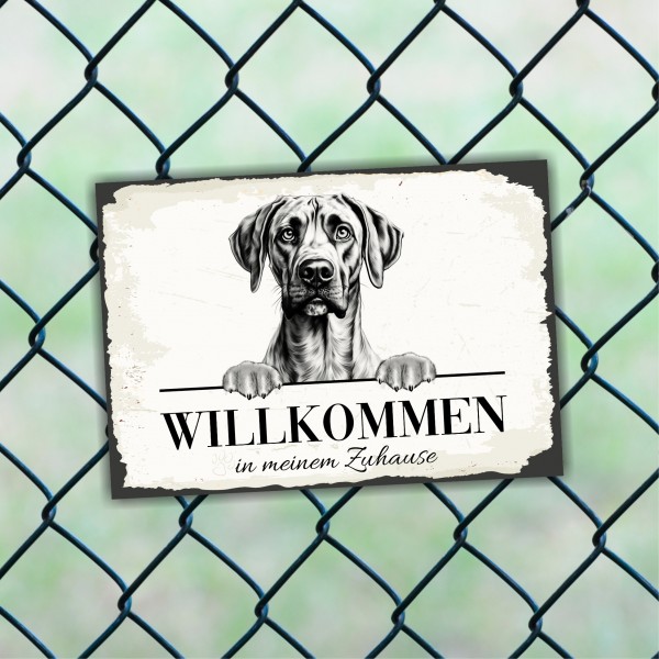 Hundeschild Willkommen Zuhause Plott Hound Schild Achtung Spruch