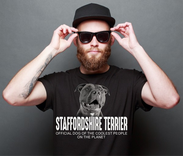 American Staffordshire Terrier USA Pit Bull Terrier Dog cool Leute lustig Shirt T-Shirt Hundemotiv Siviwonder