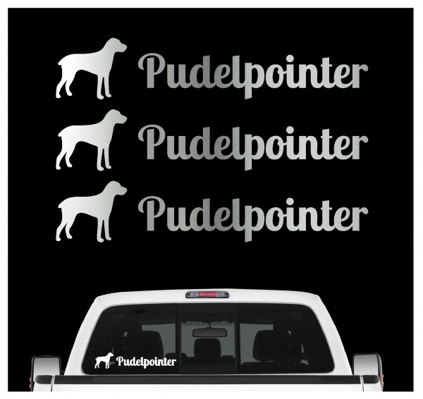 Pudelpointer Vorstehhund Pudel Pointer Dog 3er Set AUTOAUFKLEBER Aufkleber Hunde Hundemotiv by SIVIWONDER