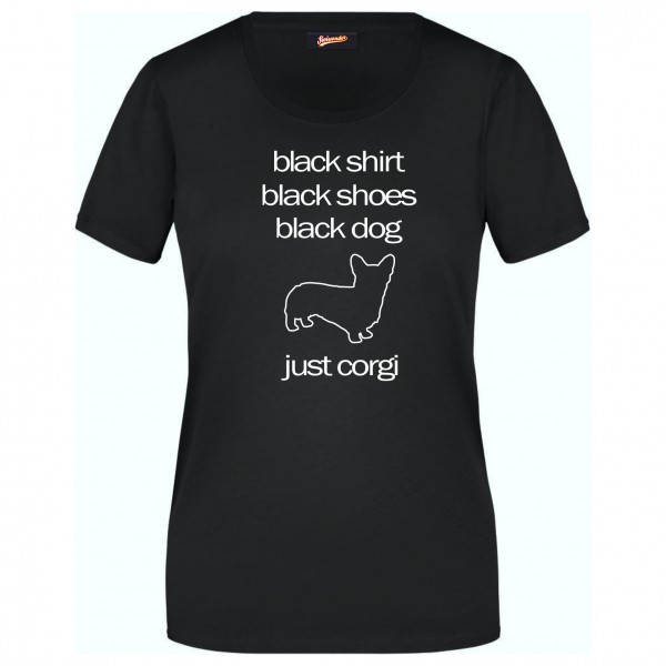 Corgi Black Dog Unisex T-Shirt Hundemotiv Welsh