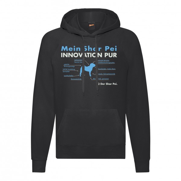Shar Pei Sweatshirt Innovation Hoodie Hundemotiv Faltenhund Chinese Dog Schwarz