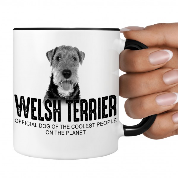 Welsh Terrier Welshie WT kleiner Airedale Dog Tasse Kaffeetasse Kaffeebecher happy Design by Siviwonder