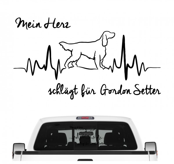 Gordon Setter Black Setter Schottischer Setter Jagd Dog Hundeaufkleber Herz AUTOAUFKLEBER Hunde HEARTBEAT EKG by SIVIWONDER