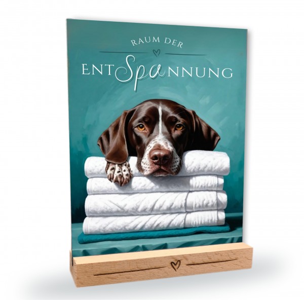 Hundeschild Deko Badezimmer Wellness Deutsch Kurzhaar Schild Spruch