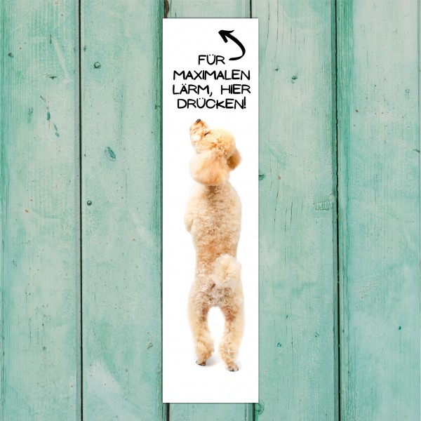 Pudel Pudle Poodle Caniche Barbone Großpudel Zwergpudel Dog Türschild Warnschild Hundeschild Schildr happy Design by Siviwonder