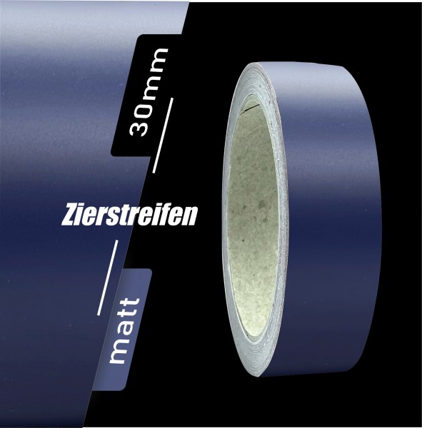 Zierstreifen Matt dunkelblau blau 30mm in in 10 m Länge für Auto Boot Klebeband Dekorstreifen Tuningstreifen Autofolie Siviwonder