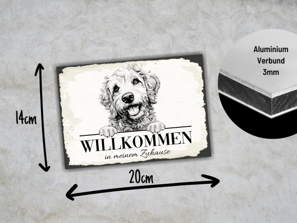 Hundeschild Willkommen Zuhause Labradoodle Doodle Schild
